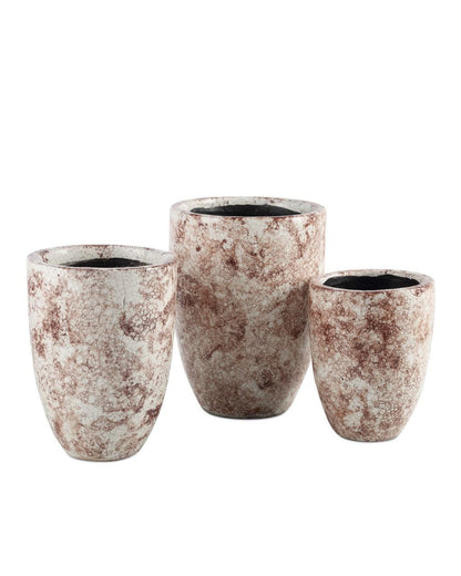 Currey and Company Marne Brown & Off-White Vase, Set of 3 Brown, Off-White