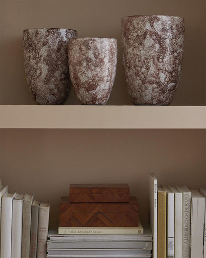 Currey and Company Marne Brown & Off-White Vase, Set of 3