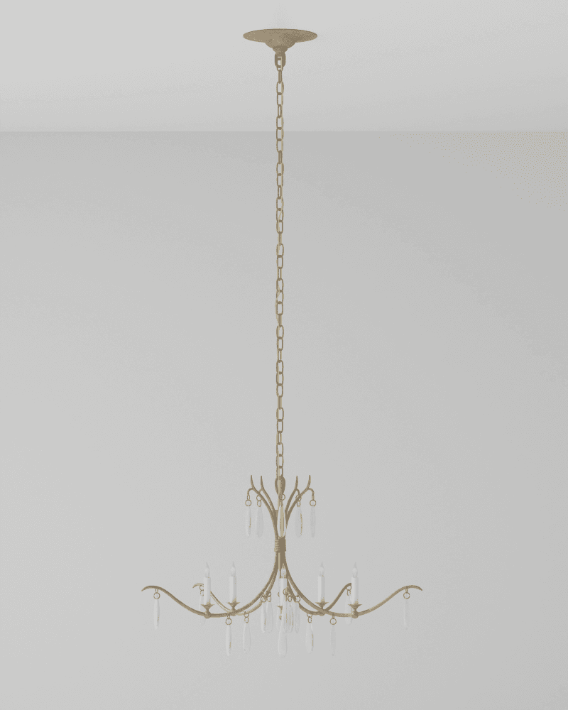 Currey and Company Marshallia Small Gold Chandelier