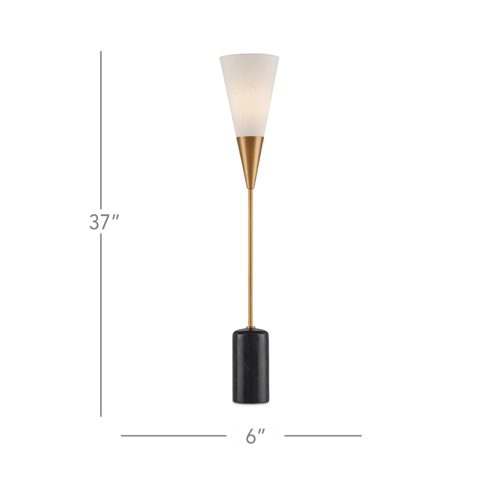 Currey and Company Martini Black Torchiere Table Lamp