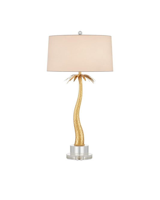 Currey and Company Mazari Table Lamp Contemporary Gold Leaf, Clear