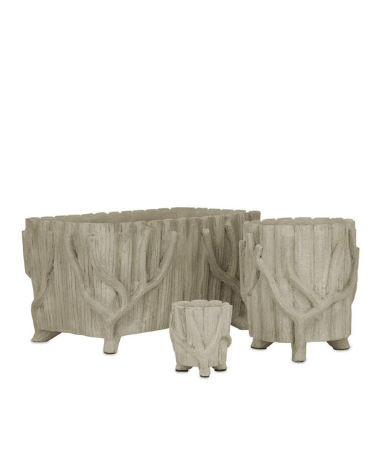 Currey and Company Medium Faux Bois Planter