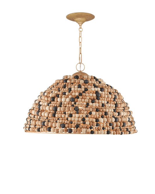 Currey and Company Medley Pendant Natural, Tan, Black, Coco Cream
