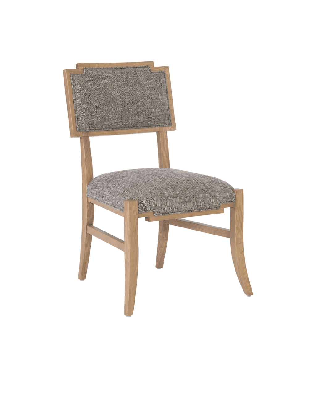 Currey and Company Melanie Blonde Side Chair, Liller Tortoise Blonde Ash Wood, Brass