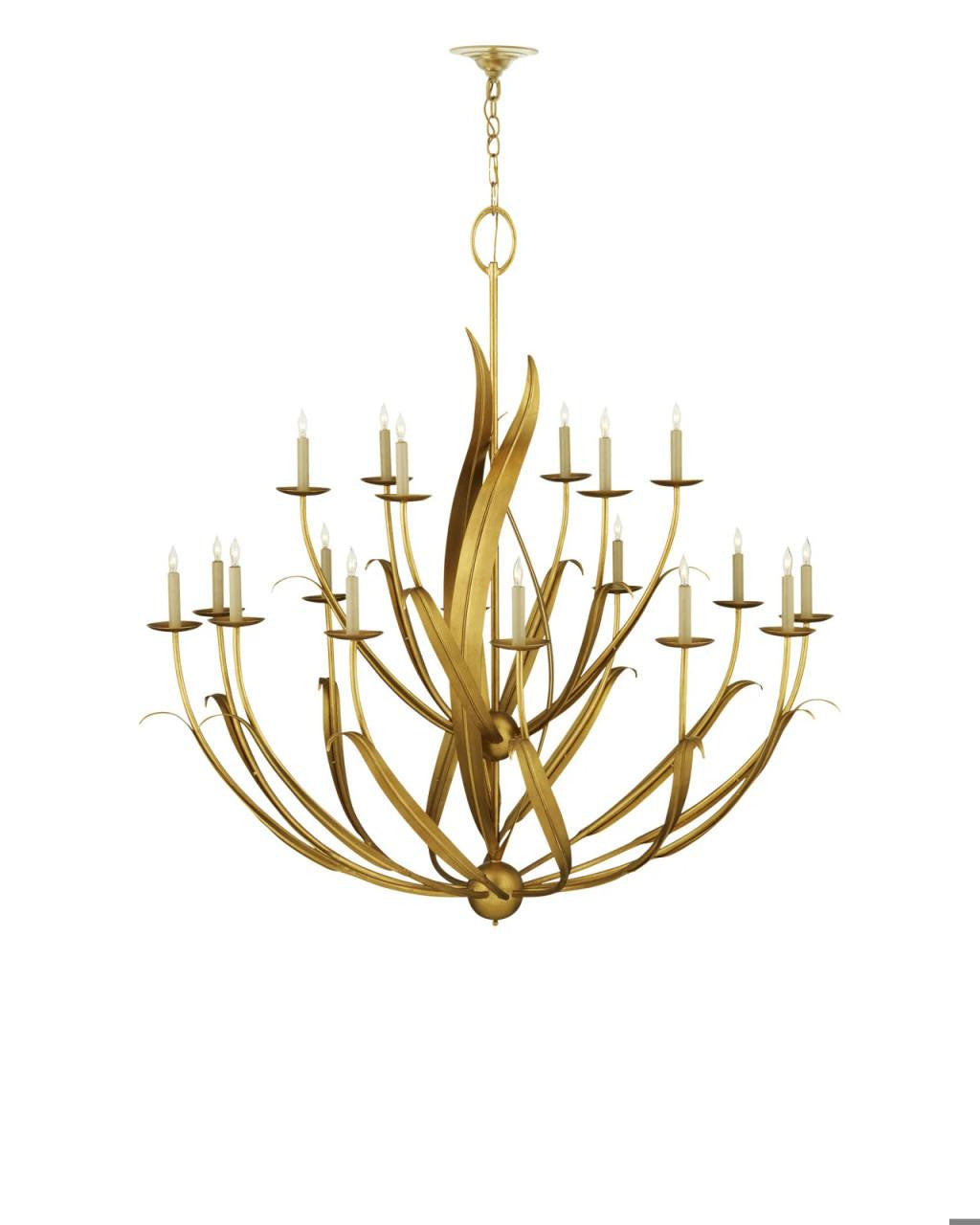 Currey and Company Menefee Large Gold Chandelier