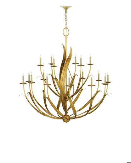 Currey and Company Menefee Large Gold Chandelier