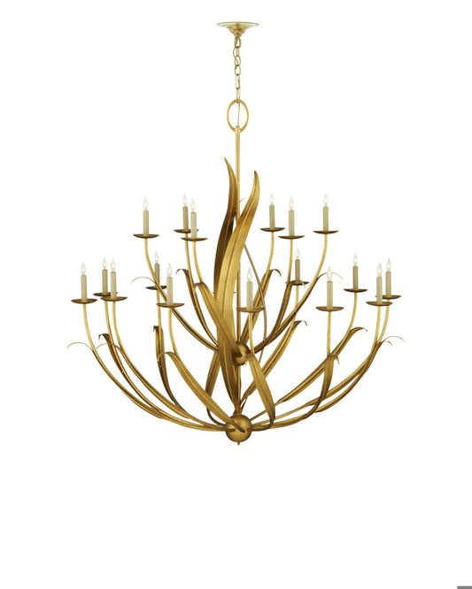 Currey and Company Menefee Large Gold Chandelier