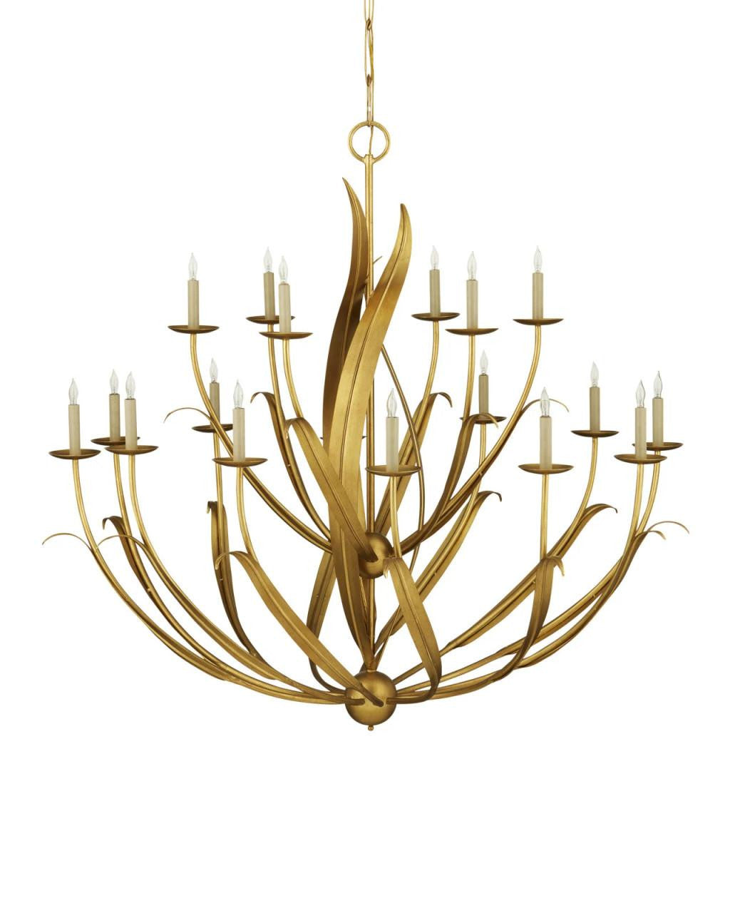 Currey and Company Menefee Large Gold Chandelier