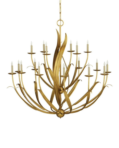 Currey and Company Menefee Large Gold Chandelier