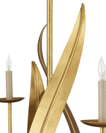 Currey and Company Menefee Large Gold Chandelier
