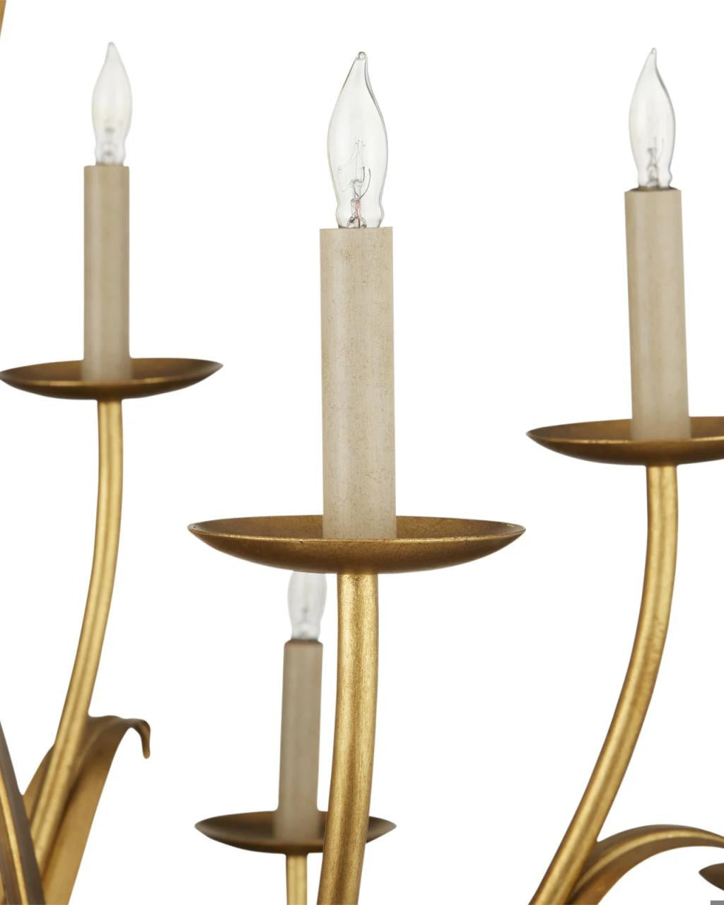 Currey and Company Menefee Large Gold Chandelier