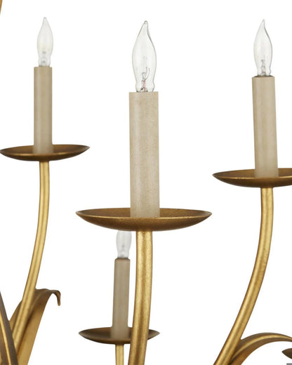 Currey and Company Menefee Large Gold Chandelier