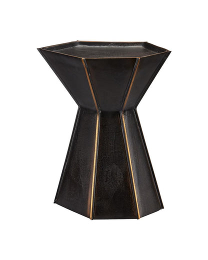 Currey and Company Merola Accent Table Black, Gold