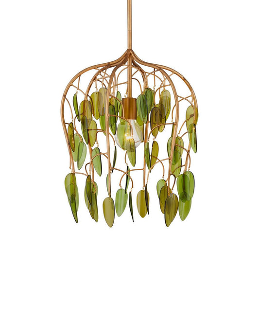 Currey and Company Midsummer Pendant Brass, Green
