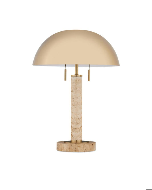 Currey and Company Miles Table Lamp Brass, Natural