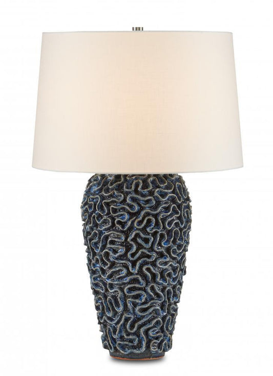 Currey and Company Milos Blue Table Lamp Blue