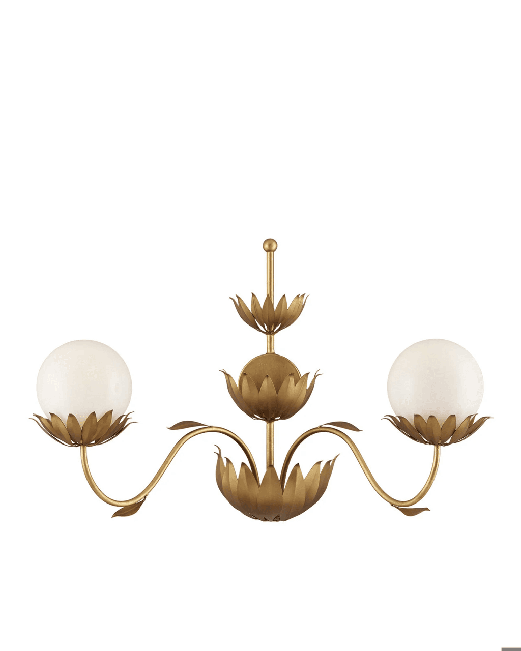 Currey and Company Mirasole Gold Wall Sconce Contemporary Gold Leaf, Gold, White
