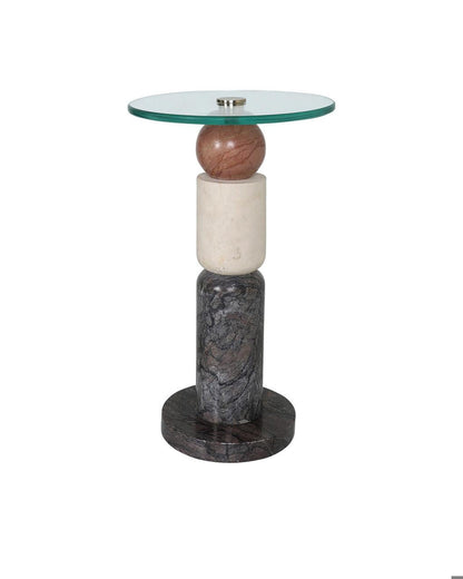 Currey and Company Moreno Drinks Table Natural, Brass, Clear