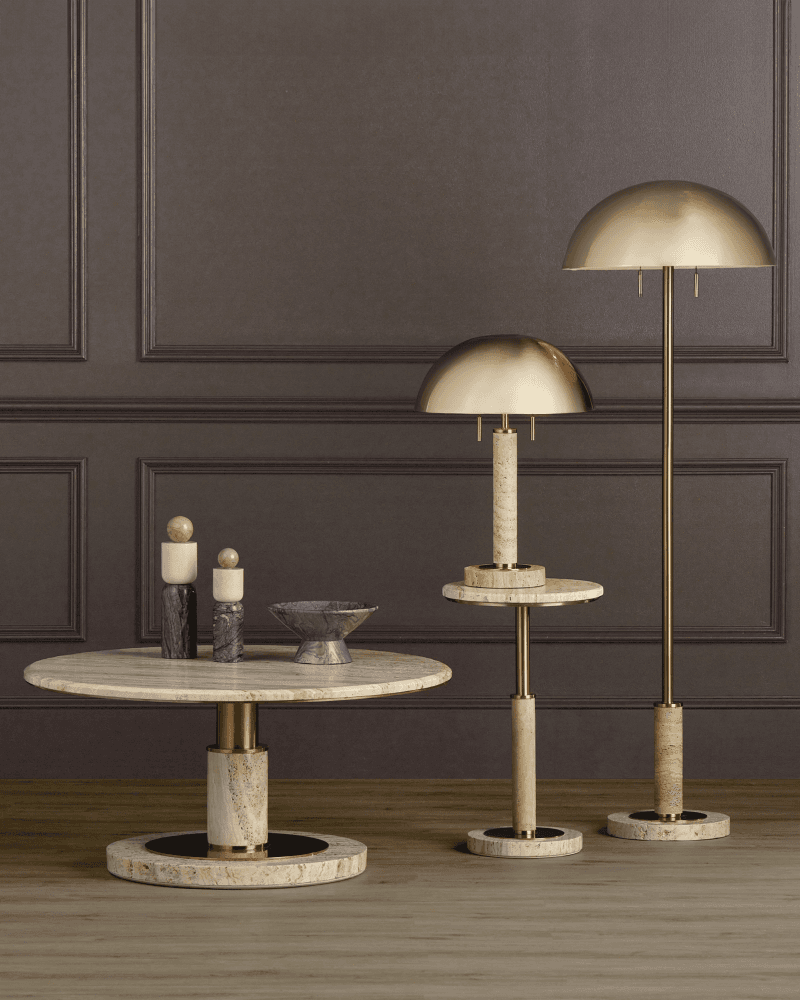Currey and Company Moreno Marble Objects, Set of 2