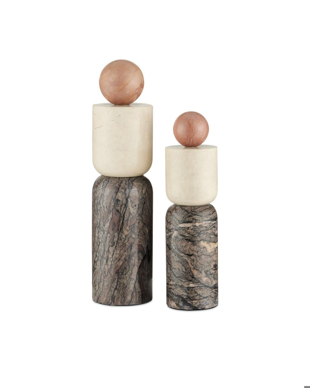 Currey and Company Moreno Marble Objects, Set of 2 Natural