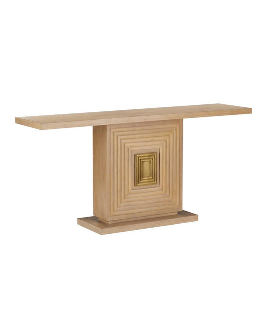 Currey and Company Morombe Washed Oak Console Table Washed Oak