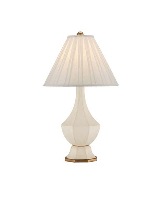 Currey and Company Musetta Table Lamp Beige, Antique Brass