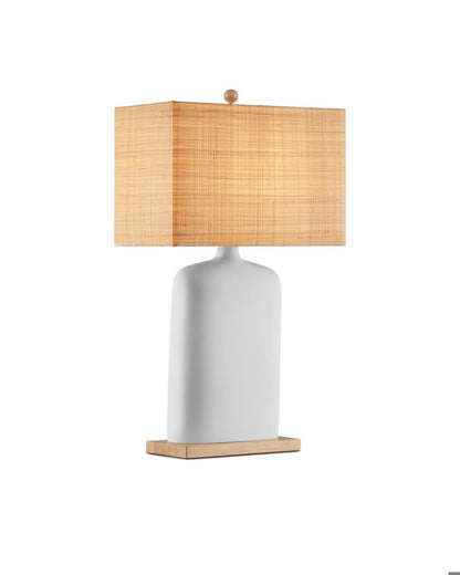 Currey and Company Musing White Table Lamp White, Natural