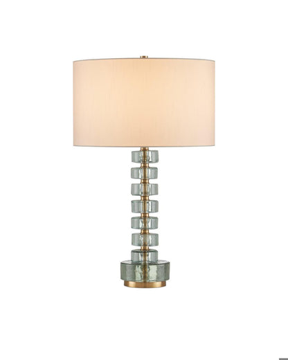Currey and Company Mystras Table Lamp Clear, Antique Brass