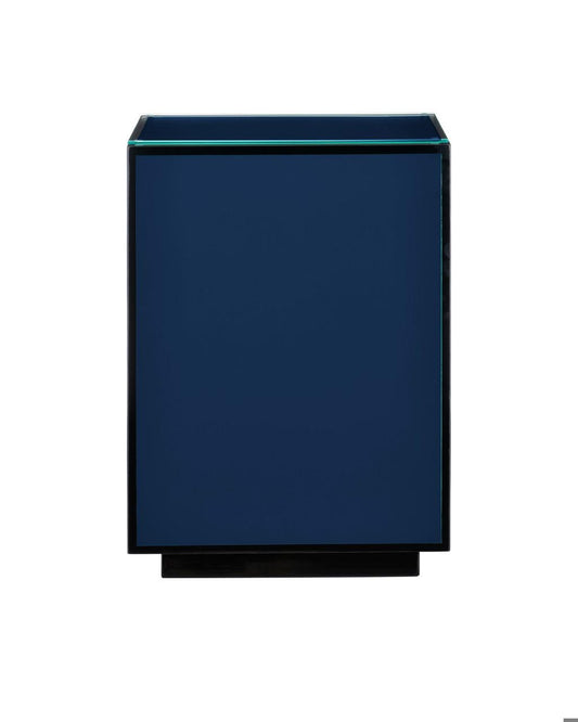 Currey and Company Navy Lacquer Side Table