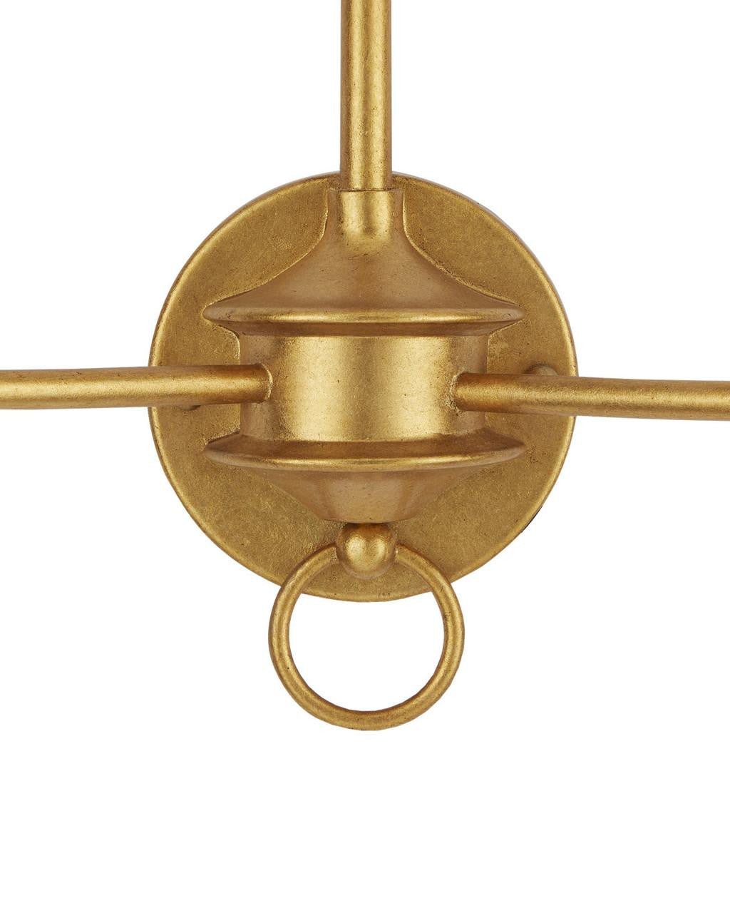 Currey and Company Nottaway Gold Double-Light Wall Sconce