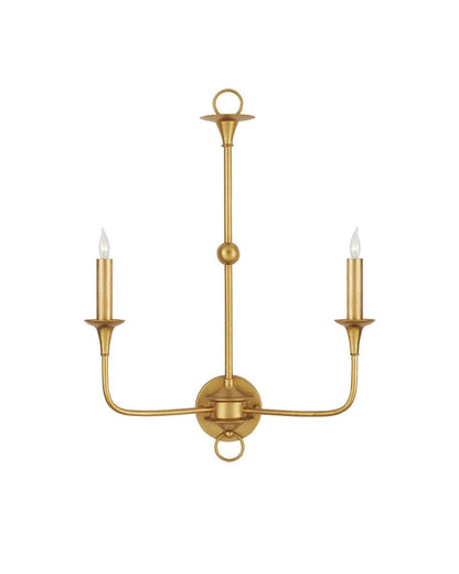 Currey and Company Nottaway Gold Double-Light Wall Sconce