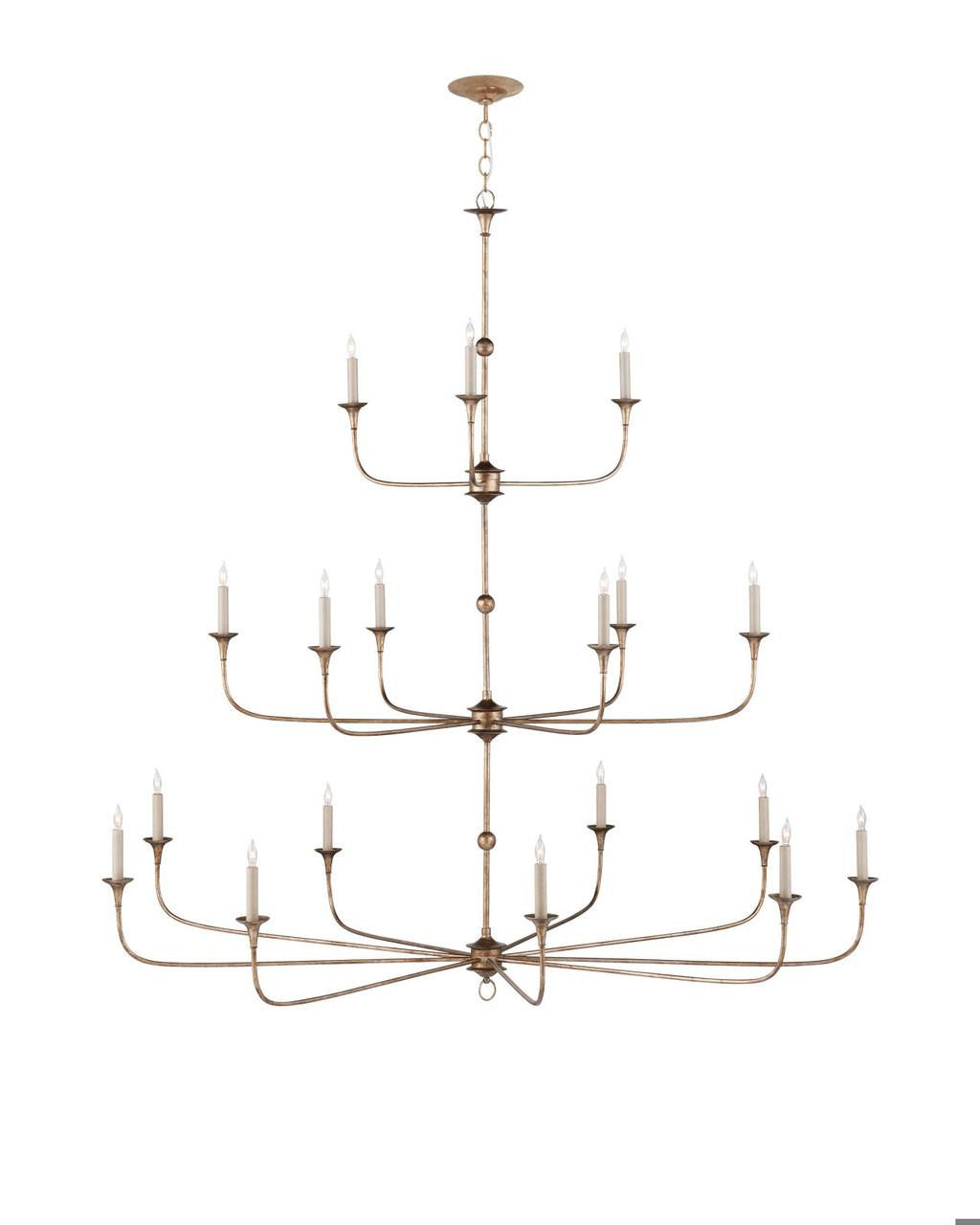 Currey and Company Nottaway Grande Bronze Chandelier Pyrite Bronze