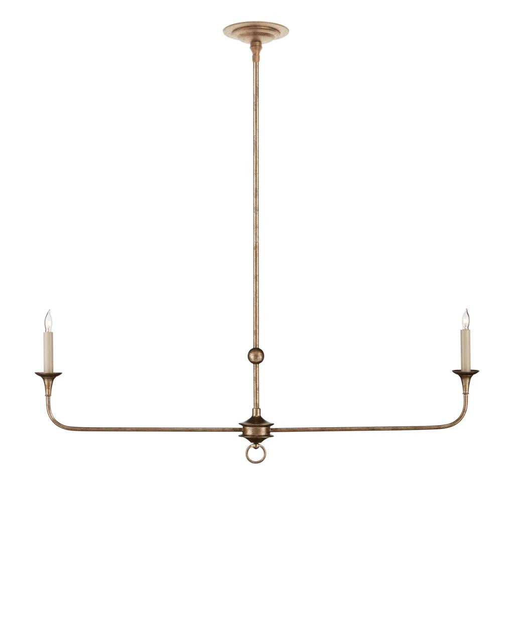 Currey and Company Nottaway Linear Bronze Chandelier Pyrite Bronze