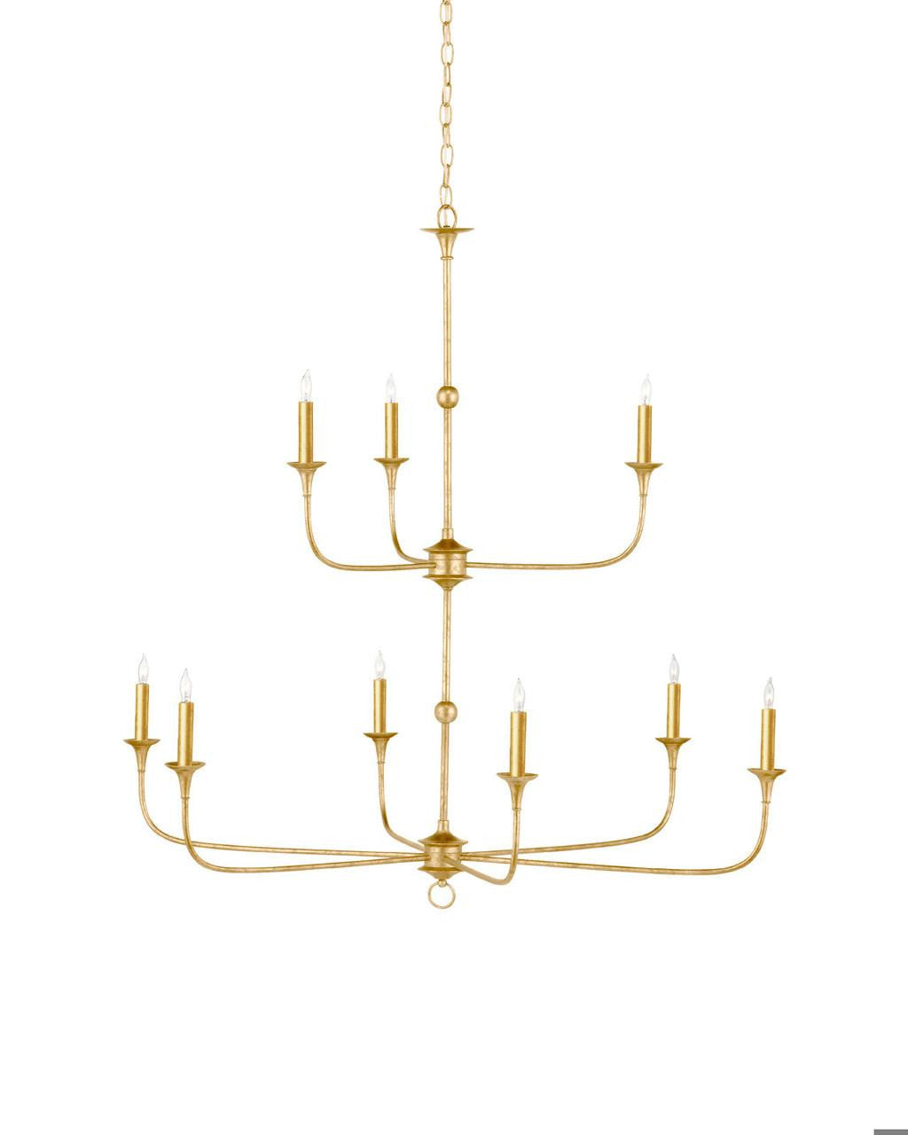 Currey and Company Nottaway Two-Tier Gold Chandelier