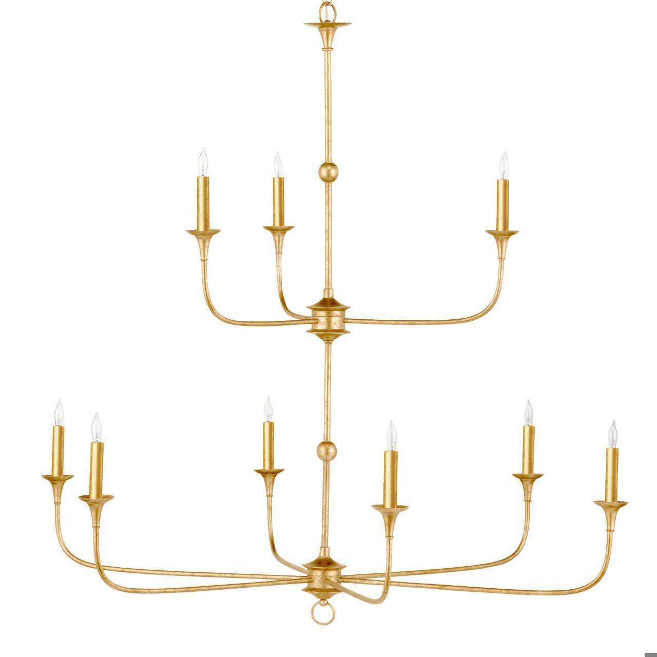 Currey and Company Nottaway Two-Tier Gold Chandelier