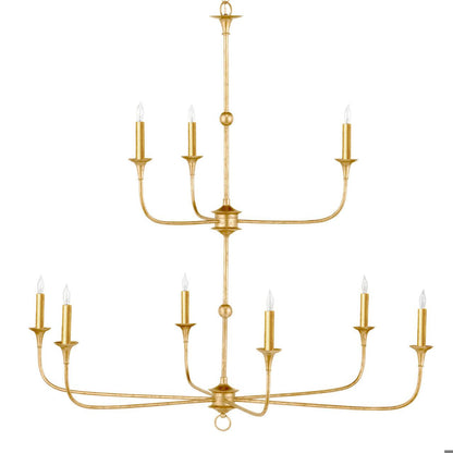 Currey and Company Nottaway Two-Tier Gold Chandelier