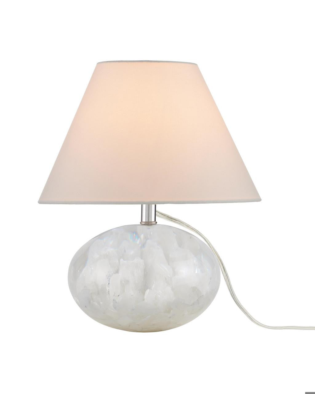 Currey and Company Odette White Table Lamp Clear