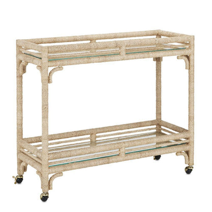 Currey and Company Olisa Rope Bar Cart Natural