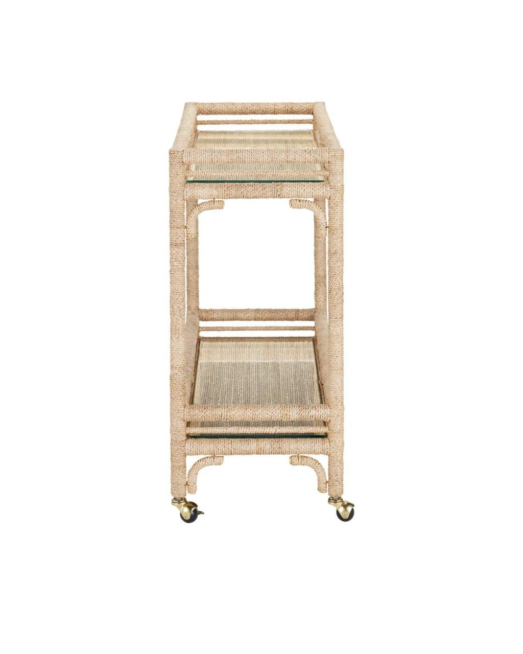 Currey and Company Olisa Rope Bar Cart