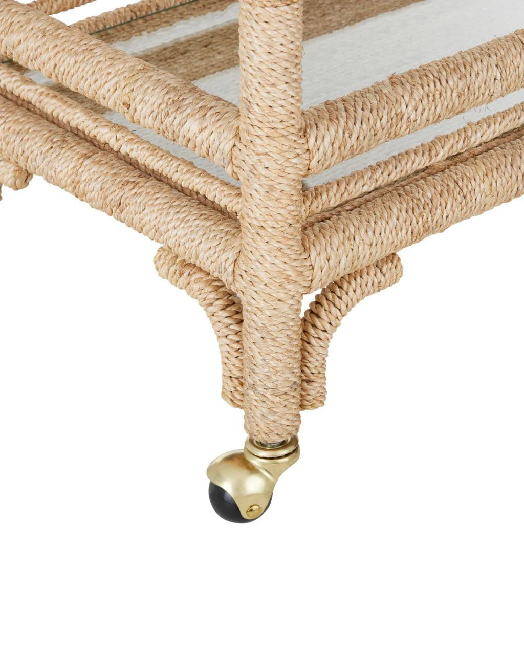 Currey and Company Olisa Rope Bar Cart