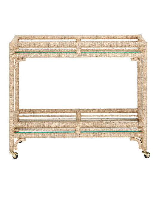 Currey and Company Olisa Rope Bar Cart