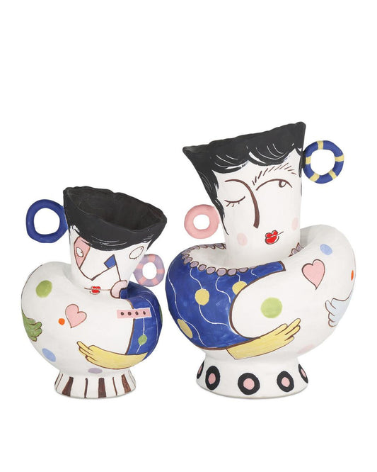 Currey and Company Osamu Objects, Set of 2 White, Multicolored