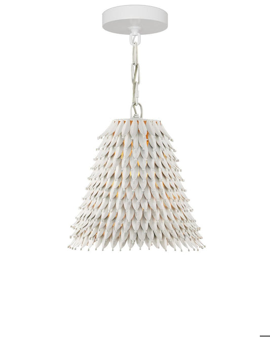 Currey and Company Overlay Small Pendant White