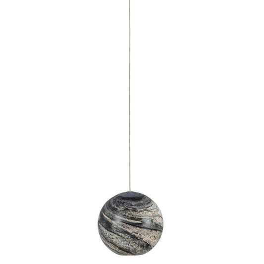 Currey and Company Palatino 1-Light Round Multi-Drop Pendant Earth with Speckles, Silver