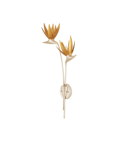 Currey and Company Paradiso Silver & Gold Wall Sconce, Left