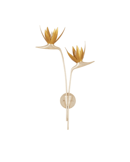 Currey and Company Paradiso Silver & Gold Wall Sconce, Left