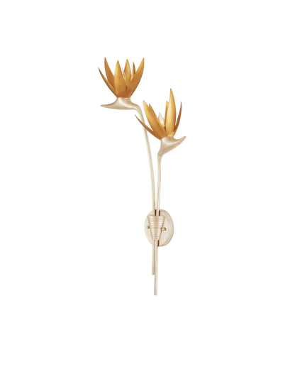 Currey and Company Paradiso Silver & Gold Wall Sconce, Left