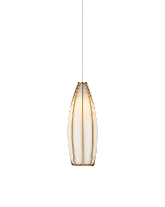 Currey and Company Parish 1-Light Round Multi-Drop Pendant White, Antique Brass, Silver