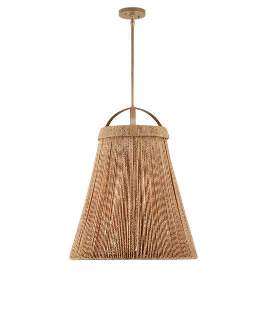Currey and Company Parnell Natural Pendant Natural, Beige, Frosted White