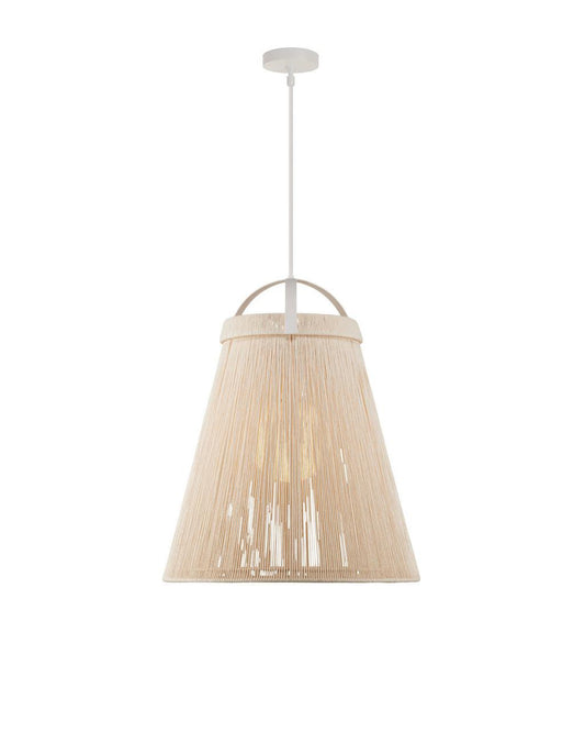 Currey and Company Parnell White Pendant White, Gesso White, Frosted White